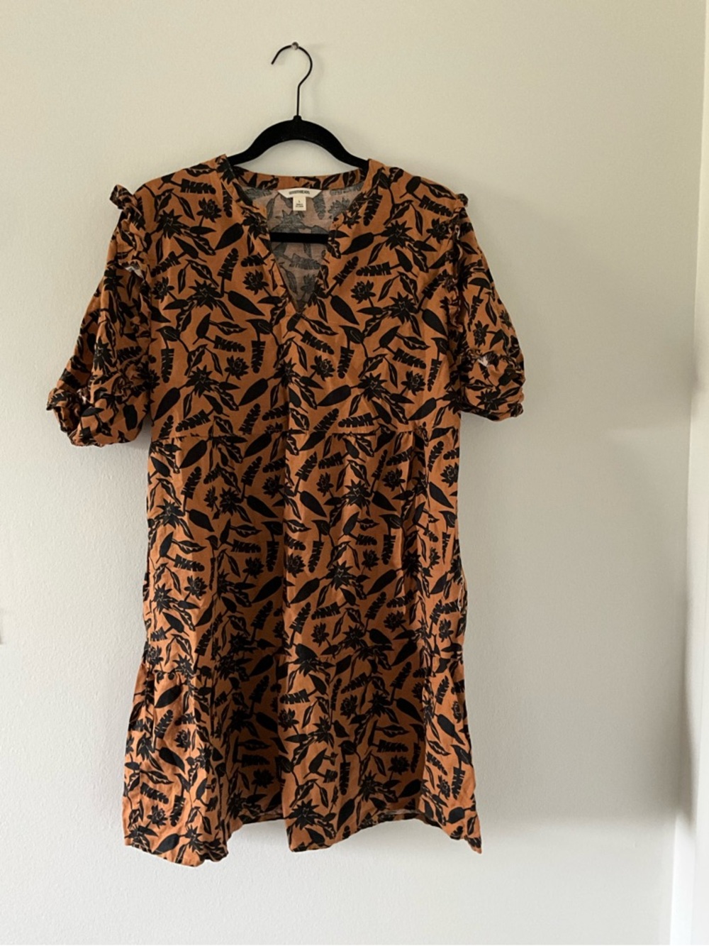 Goodthreads Tan and Black Floral Mini Dress